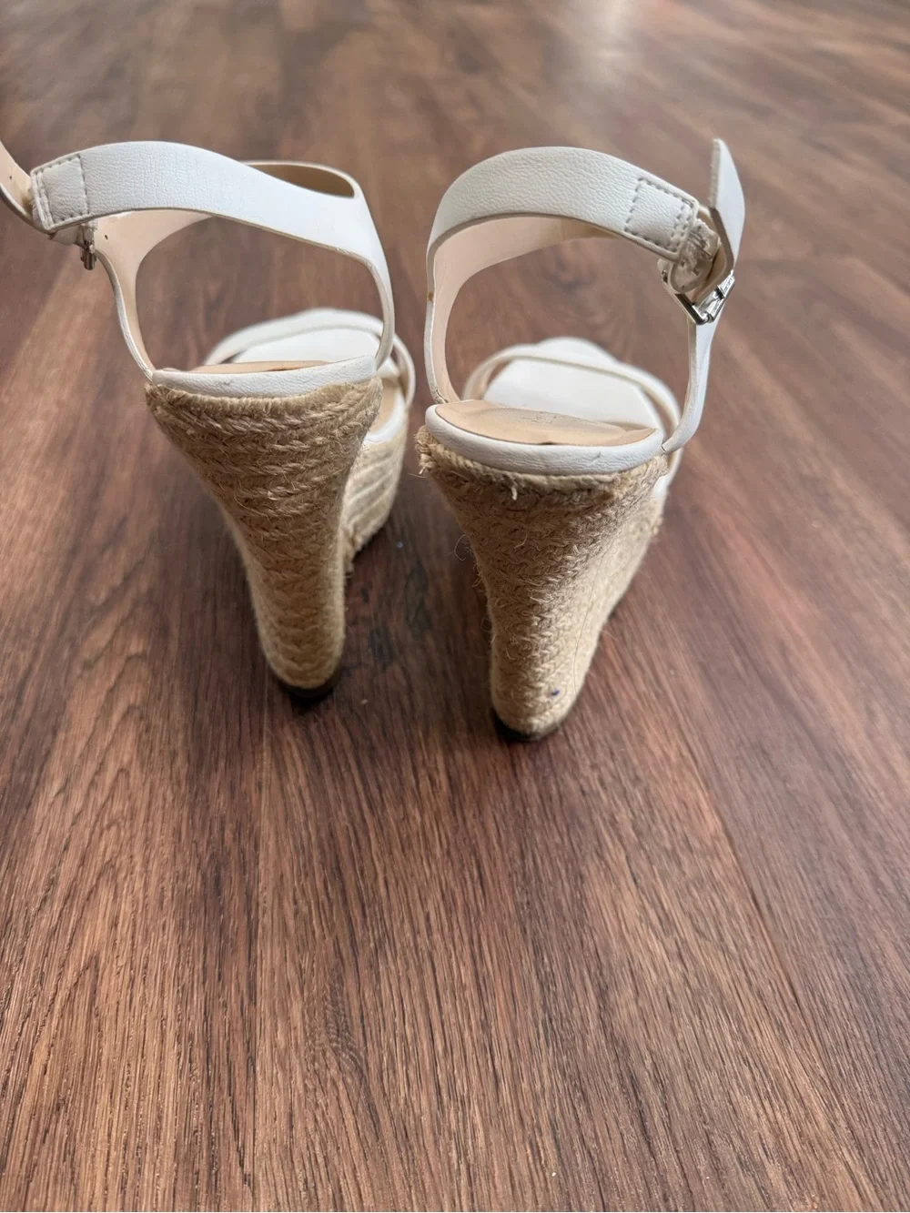 Charlotte Russe Cream Espadrille Platform Wedge Sandals